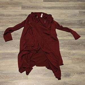 Emerald burgundy lightweight waterfall cardigan sz 2XL